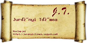 Jurányi Tímea névjegykártya